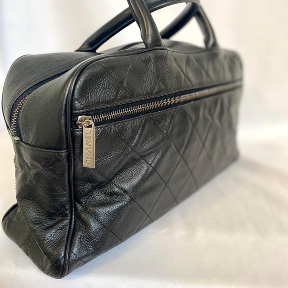 Authenticated CC Black Leather Bowling Bag - Picture 10 of 16